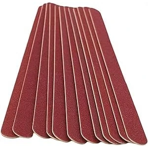 Afbeelding van GOOD STUFF Professionele nagelvijlen van hout en schuurpapier verpakking 10 stuks manicurevijlen 17 x 1,5 cm. Ideaal voor alle soorten nagels. Dubbelzijdig schuurvlak.