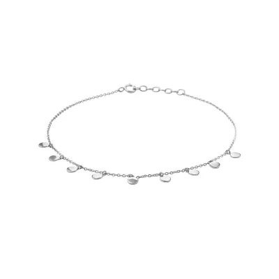Afbeelding van YO&amp;NO Enkelbandjes Zilver Anker Rondje 26cm Sieraden Vrouw Gerhodineerd 925