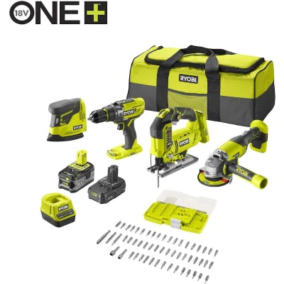 Afbeelding van Ryobi R18CK4F 252S ONE+ 18V accu 4 delig combo kit incl. 1x5.0Ah + 1x2.0 Ah en lader 5133004771