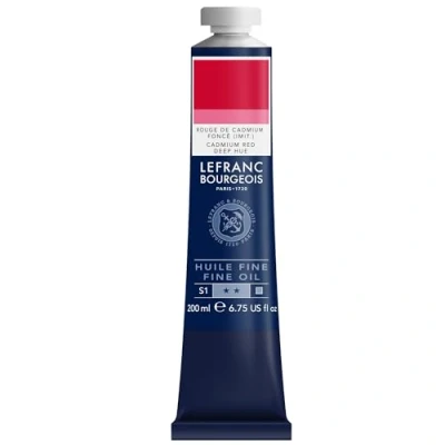 Afbeelding van Lefranc Bourgeois 301817 Fijne olieverf van uitstekende kwaliteit, lichtecht met een gelijkmatige consistentie, tube 200ml, ideaal voor spieraammen, canvas,schilderbord Cadmiumrode donkere tint