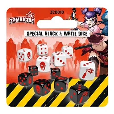 Afbeelding van Edge Entertainment Zombicide Special B/W Dice uitbreiding in het Spaans, CMZCD010ES
