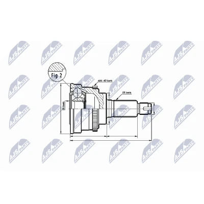 Afbeelding van Homokineet reparatie set, aandrijfas NTY NPZ SU 024