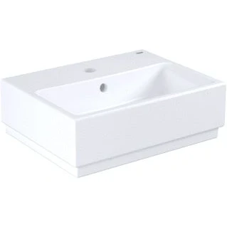 Afbeelding van Grohe cube ceramics fontein 1x waskom kraangat midden overloop keramiek antibacterieel 455 x 350 150mm bxdxh wit 3948300h