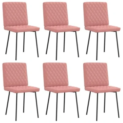 Afbeelding van vidaXL Eetkamerstoelen 6 st imitatieleer roze