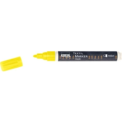 Afbeelding van Gele textiel stift Javana Texi Max 2 4 mm kogelpunt Hoge kwaliteit marker op waterbasis, geschikt zowel licht als donker
