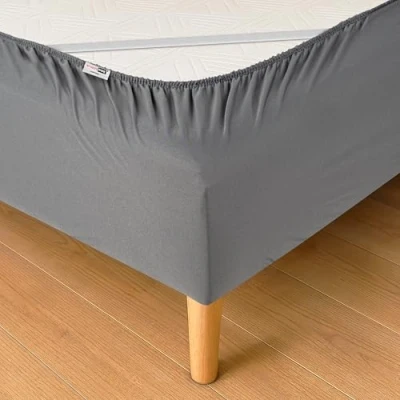 Afbeelding van WRAPPYBAG Bedrok 160 x 200 van katoen met elastieken Vernieuw en moderniseer je oude bed Kleur Antraciet 6 beschikbare maten