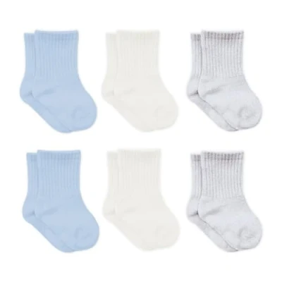 Afbeelding van Katoenen 6 paar babysokken voor pasgeborenen zuigelingen 0 Maanden tot 3 jaar stoppersokken naadloze sokken jongens meisjes kindersokken, blauw,