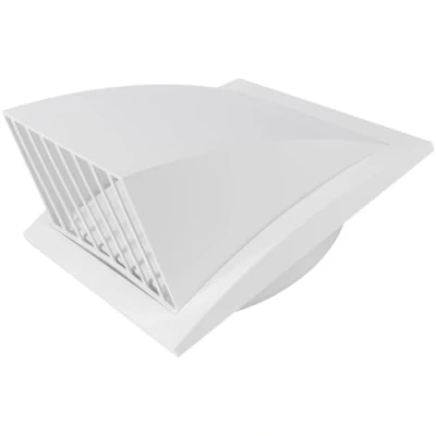 Afbeelding van Vent Systems Witte Ø 150 mm grote afvoerafdekking, droogkap, ventilatorkap, ontluchtingskap, eendirectioneel kunststof luchttoevoerrooster, terugslagventiel, uitlaatkap, ventilatierooster