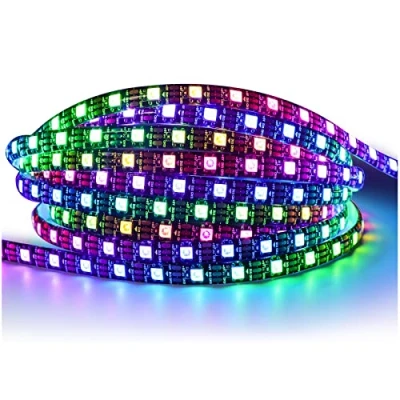 Afbeelding van Tesfish WS2812B LED Strip Light 5V IP65 Waterdicht RGB Pixel 5m 5050 300 LEDs Zwarte PCB Full Colour aanpasbare Smart lichtstrip voor Reclame Decoratie DIY Projecten