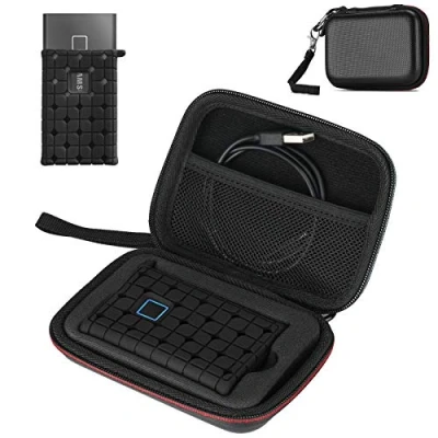Afbeelding van ProCase Schokbestendige Draagtas + Siliconen Hoes voor Samsung T7 Touch Portable SSD (500GB 1TB 2TB), Hard Shell Travel Storage Organizer, External Solid State Drives Zwart
