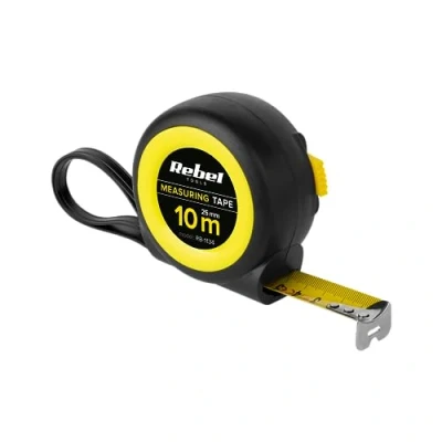 Afbeelding van Professioneel robuust meetlint met oprolsysteem 10 m, breedte 25 mm Rebel RB 1134
