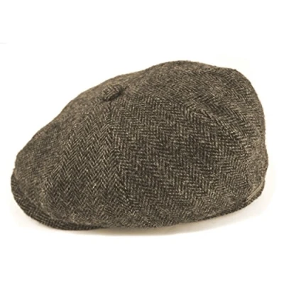 Afbeelding van Stetson Hatteras Classic Wool Flat Cap Heren newsboy pet wollen met klep voering voor Herfst/Winter 58 cm donkerbruin