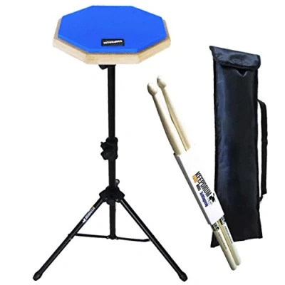 Afbeelding van Keepdrum DP BL SET Practice Pad blauw met standaard en draagtas + drumsticks1 paar