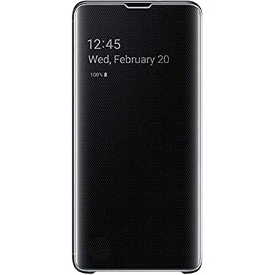 Afbeelding van Samsung Galaxy S10 Plus Hoesje Kunststof Bookcase Zwart Telefoonhoesje