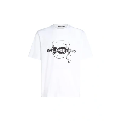 Afbeelding van KARL Lagerfeld IKON Graphic Tshirt print, Heren, Maat: Large, White