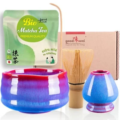 Afbeelding van Goodwei Theeceremonieset met hoogwaardige Matcha schaal en echte biologische uit Japan (Seiun)
