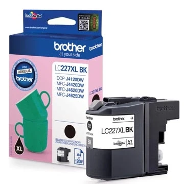 Afbeelding van Brother Inktcartridge, 1.200 Pagina&#039;s, Oem Lc 227xlbk, Zwart, Op Blister Inktcartridge