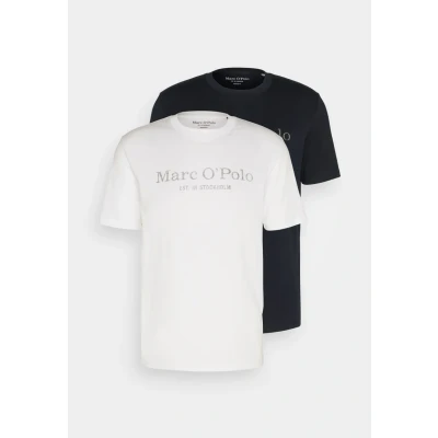 Afbeelding van Marc O&#039;Polo BIG LOGO 2 PACK Tshirt print, Heren, Maat: XXL, White/dark blue