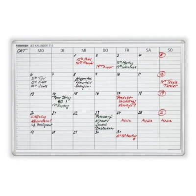 Afbeelding van weekplanners HxB 60x90cm magnetisch bord wit met raster