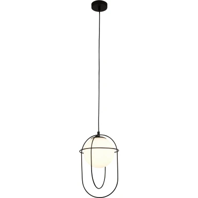 Afbeelding van Searchlight Design hanglamp Axis zwart met wit 9131BK