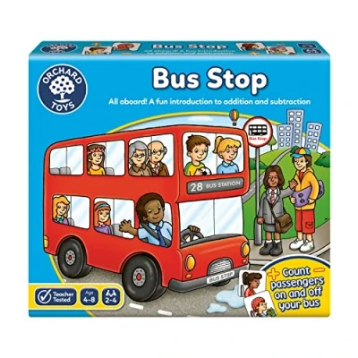Afbeelding van Orchard Toys Bus Stop Game, Educational Addition and Subtraction Maths Teacher Tested, Perfect for Children Aged 4 8, Toy Game