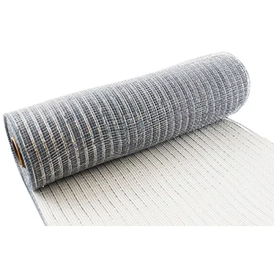 Afbeelding van Eleganza Deco Mesh Metallic 25cm x 9.1m Zilver No.24, Synthetisch Materiaal, 3.2 10.3&quot;