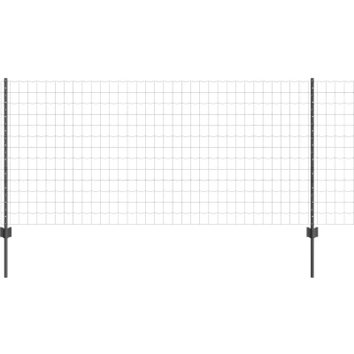 Afbeelding van vidaXL Tuinhekset Set van 2 Grijs Gepoedercoat staal 25 x 1 m Duurzaam