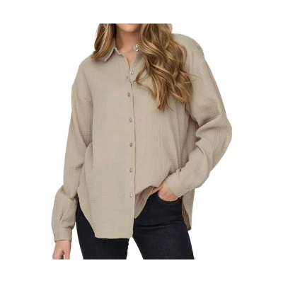 Afbeelding van JDY Langarm Jdytheis Overhemdblouse, Dames, Maat: Medium, Braun