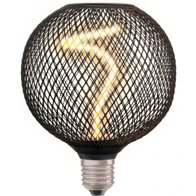 Afbeelding van OSRAM DECOR Led wereldbol met filament 3,5 W, 130 lm/1800 K van zwart, lichtgevend helder glas, gezellig warmwit 818 E27 schroefschroef, dimbaar, 125 mm diameter.
