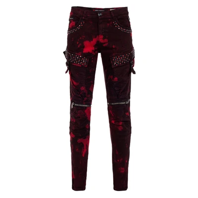 Afbeelding van Cipo &amp; Baxx Rockigen Design Slim fit jeans, Heren, Maat: 38x34, Burgunder