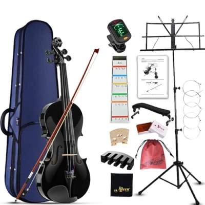Afbeelding van Aileen 4/4 student viool voor beginners, kleur zwart glanzend