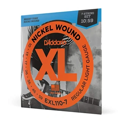 Afbeelding van D&#039;Addario E Git.snaren 10 59 7 String EXL110 nikkel omwonden Elektrische gitaarsnaren