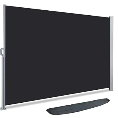 Afbeelding van Paravent voor buiten, met beschermhoes, 140 x 300 cm, intrekbare luifel 1,40 3 m, inkijkbescherming tuin, balkon, terras, zijmarkies verticaal antraciet
