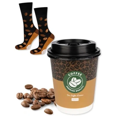 Afbeelding van soxo Koffie Warmte Sokken Heren Cadeau Voor Vrouwen Geschenkdoosjes Socks Happy 35 40 Coffee 1 Paar