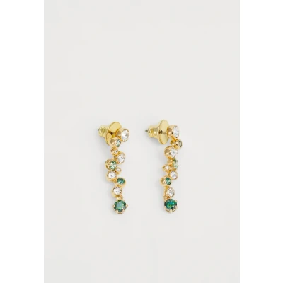 Afbeelding van Swarovski Constella Oorhangers, Verschillende slijpvormen, Groen, Goudkleurige toplaag