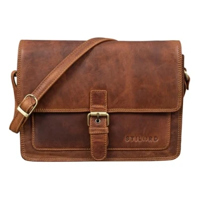 Afbeelding van STILORD &#039;Liv&#039; damestas lederen handtas schoudertas kleine uitgaande tas vintage tas, Kleur:kara cognac