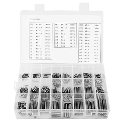 Afbeelding van 280 stks Lente Pin Hollow Cotter M1.5 M2 M2.5 M3 M4 M5 M6 M8 Rvs Spring Collet Set met Doos