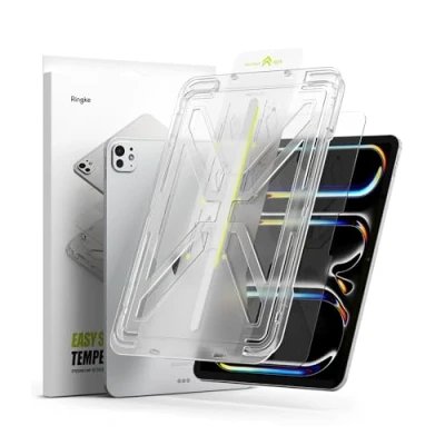 Afbeelding van Ringke Easy Slide gehard glas compatibel met iPad Pro 13 inch (M4, 2024), 9H hardheid HD kwaliteit Helder Anti jeuk Screenprotectorfilm eenvoudig installatiegereedschap