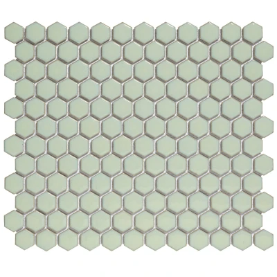 Afbeelding van The Mosaic Factory Barcelona Soft Green Glossy Hexagon 2,3x2,6 cm