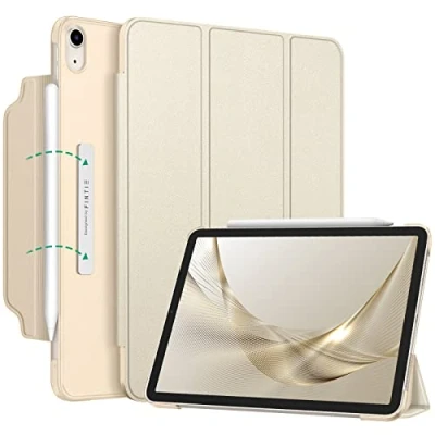 Afbeelding van Fintie Hoes voor iPad Air 11 inch M2 2024, 6e gen 2024/iPad 5e 2022/iPad 4e 2020 10,9 magneetsluiting lichte standaard met doorschijnend matte achterkant,champagnegoud