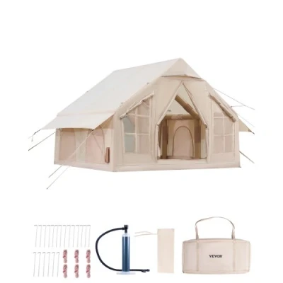 Afbeelding van VEVOR Opblaasbare Kampeertent 4 6 Persoons Glamping Tent met Pomp 3x3x2.3m