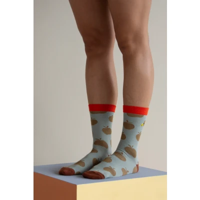 Afbeelding van Sticky Lemon Socks apples pool green + leaf