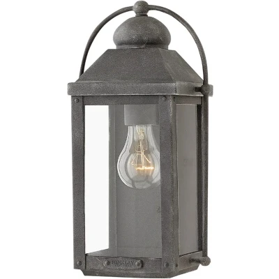 Afbeelding van Hinkley LED Wand Buitenlamp Anchorage 1X E27 Max 60W IP44 Dimbaar Aged Zinc