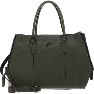Afbeelding van Gabs Leren Schoudertas Ivette TG Bull + Crosta Black Shoulder Bag Verde Militare Donkergroen