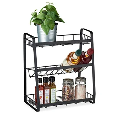 Afbeelding van Relaxdays kruidenrek staand kruiden organizer kruidenrekje 3 etages keukenaccessoire