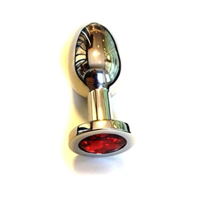 Afbeelding van Buttplug RVS met rood kristal large