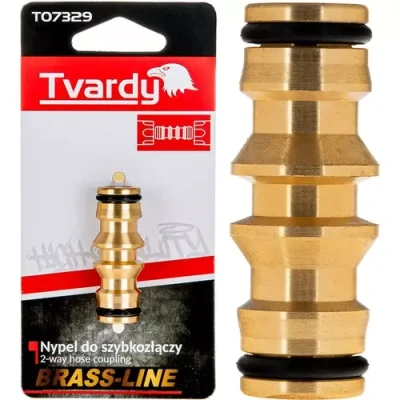 Afbeelding van Tvardy 2 weg slangverbinder messing lekvrije koppeling universele aansluiting