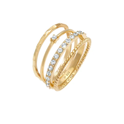 Afbeelding van ELLI Sieraden set &#039;Kristall&#039; goud / transparant