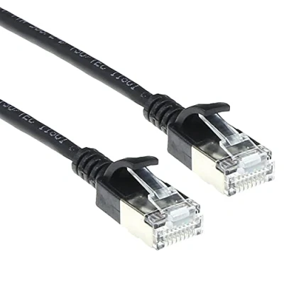 Afbeelding van ACT DC7951 LSZH U/FTP CAT6A Datacenter Slimline Patchkabel Snagless RJ45 Connectoren Zwart 1,5 meter