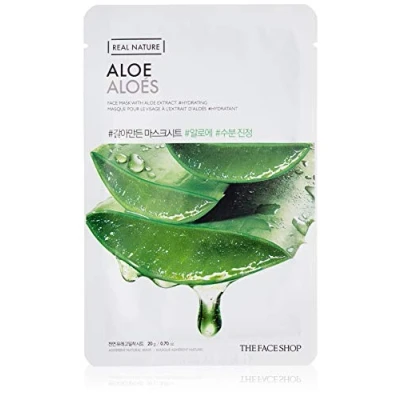 Afbeelding van The Face Shop Real Nature Mask Sheet Aloe hydrateert en kalmeert de gevoelige huid (1 pak 20 g)